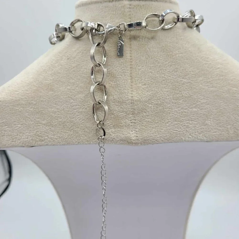 Lane Bryant Chunky Beaded Silver Tone Necklace